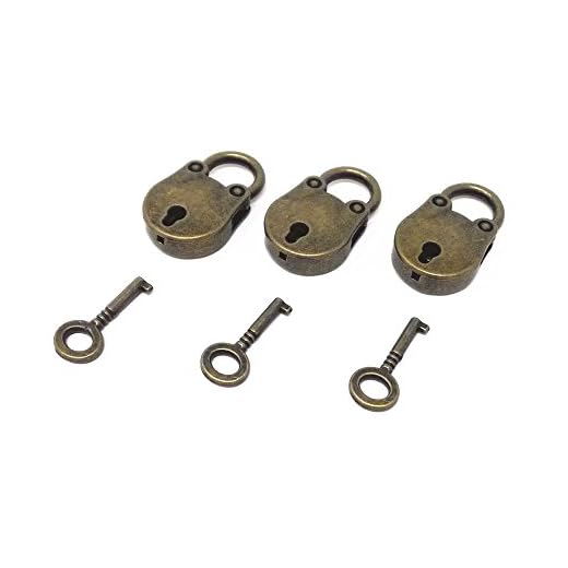 Honbay 3pcs Vintage Antique Style Mini Archaize Padlocks Key Lock with Key