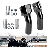 Sresk 1 inch Handlebar Riser Clamp Round, 4 inch Height Increase Motorcycle Pullback Handle Bar Riser Compatible with Harley Dyna Softail Honda Kawasaki Vulcan Yamaha Accessories (Black)