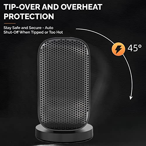 Senelux Space Heater, PTC Portable Electric Desktop Heater 600W Low Energy Consumption Heater, Fan Heater Silent with Overheating & Tip-Over Protection, 3s Fast Heating, 2 Modes for Home Office Desk Senelux Space Heater, PTC Portable Electric Desktop Heater 600W Low Energy Consumption Heater, Fan Heater Silent with Overheating & Tip-Over Protection, 3s Fast Heating, 2 Modes for Home Office Desk