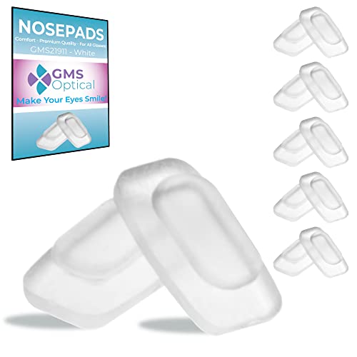 GMS Optical® Silicone macio de qualidade premium – Almofadas de nariz retangulares (largo/empurrar)