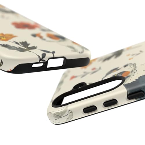 Coque Samsung S24 Plus chiot et fleurs - Protection rigide mate