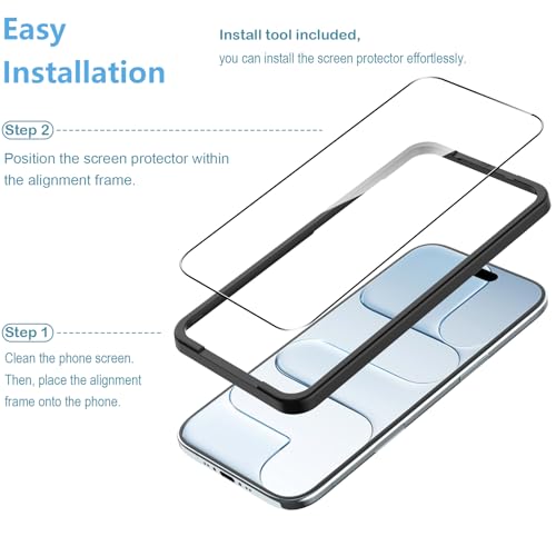 Anoowkoa 3 Pack for iPhone 17 Air 6.5" Screen Protector + [3 Pack] iPhone Air Camera Lens Protector Tempered Glass.9H Hardness.Support Fingerprint Unlock, Bubble-Free.Easy Installation - image 2