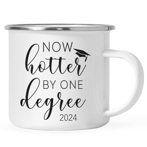 Andaz Press 11oz. Graduation Stainless Steel Campfire Coffee Mug Gift, Now Hotter by One Degree, 1-Pack, Includes Gift Box, Enamel Camping Cups for Graduates School Students of Class of 2024 Andaz Press 11oz. Graduation Stainless Steel Campfire Coffee Mug Gift, Now Hotter by One Degree, 1-Pack, Includes Gift Box, Enamel Camping Cups for Graduates School Students of Class of 2024