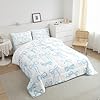 Feelyou Blue Bow Bedding Set Cute Bowknot Comforter Set for Kids Boys Girls Princess Style Comforter Girly Dreamy Quilt Set with 2 Pillowcases 3Pcs Bedding Full #3