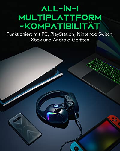 Black Shark Gaming Headset für PC, PS4, PS5, Xbox und Switch