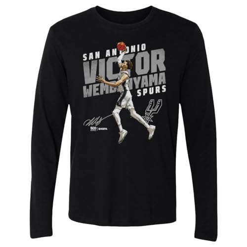 500 LEVEL Victor Wembanyama San Antonio Spurs Long Sleeve Shirt - Victor Wembanyama San Antonio Spurs Slant WHT (Black X-Large)