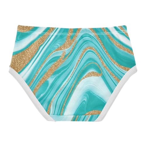 Abstract Marble Aqua Blue Toddler Girls Underwear 2t Cotton Panties Little Girl Designer Briefs Undies Kids2