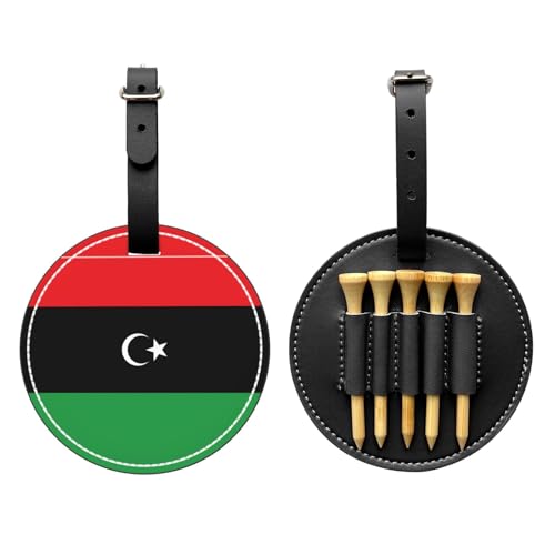Libyan Flag Black Golf tee Storage Bag - Durable and wear-Resistant Golf Accessories