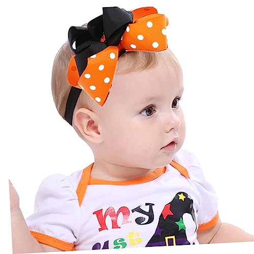 2pcs Halloween Headbands Elastic Soft Stretchy Hairbands with Bow for Newborns Comfortable Light Headwraps3