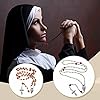 Sureio 140 Pcs Rosary Making Supplies Carved Rose Beads Flower Beads Kit Cross Centerpiece Crucifix Medal, Silver Jesus Maria Pendant for Bracelet Necklace(Red) #5