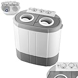 Steinborg® Mini Waschmaschine mit Schleuder – 2-Kammer Toploader, Waschleistung bis 3 kg, Schleuderkammer bis 1 kg, kompakte Waschmaschine ideal für Camping, Reisen & kleine Haushalte