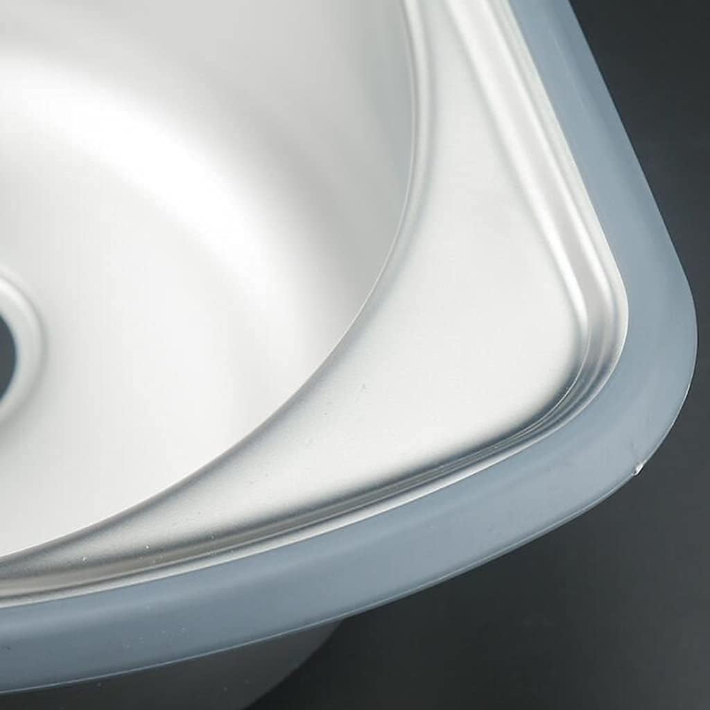Bar Sinks Stainless Steel Wall-Mounted Triangular Bar Sink Multifunctional Corner Single Bowl Bathroom Wash Basin (Color : Silver-2, Size : 33×37 cm)