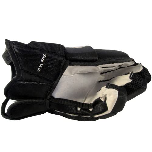 PowerTek V5.0 Tek Youth Ice Hockey Gloves, Flexible Full Motion Cuff (Black, 9")