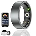 HPLSZCN Smart Ring, Fitness Tracker with Heart Rate, Blood Oxygen,Stress, Sleep Tracker, Step Tracker, 10ATM Waterproof, Compatible with iPhone and Android (Grigio, 7)