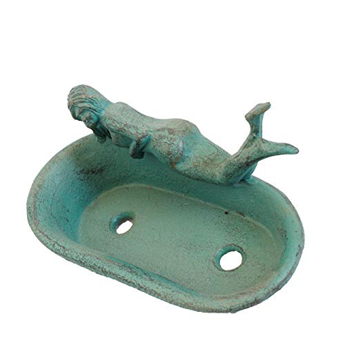 Bfrth Sculptures Decor Cast Iron Mermaid Soap Box Home Bathroom Balcony Soap Box Ornaments #TOP4