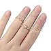 Gold Flower Plain Band Knuckle Stacking Midi Rings CZ Engraved Open Adjustable Finger Toe Rings 3PCS