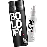 Hair Fibers (DARK BROWN) + Thickening Spray: Boldify Total Texture Bundle: Volume, Root Lift,...