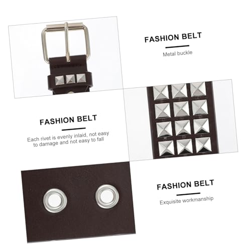 VALICLUD Punk Rivet Waist Belt for Men Adjustable PU Leather Decorative Belt Stylish Fashionable Rivet Design for Casual and Denim Outfits4