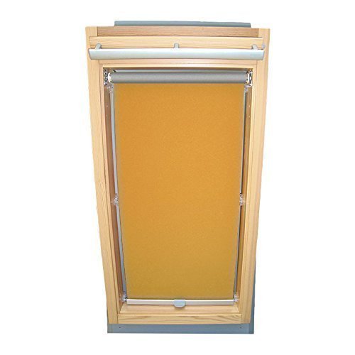 Hochwertiges Abdunkelungsrollo Rollo Thermo gelb für Velux DKL/DKU/RHL/RHU-EP GGU,GPU,GHU,GTU F06 ALU // Verdunkelungsrollo/Verdunkelungs-Rollo/Fensterrollo