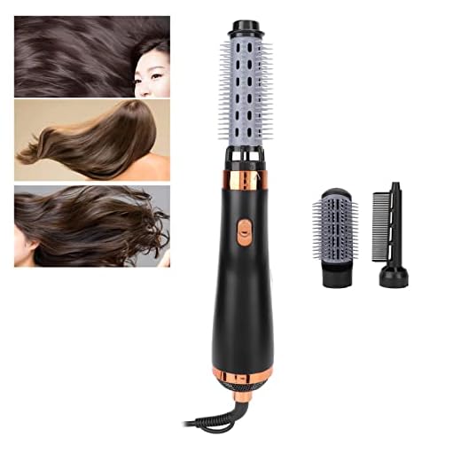Cepillo Secador de Pelo, 3 en 1, Cepillo de Aire Caliente de Belleza, Cepillo Secador con 3 Cabezales de Cepillado, Secador de Pelo Y Voluminizador, Secador de Pelo Desmontable para Alisar, Rizar(EU)
