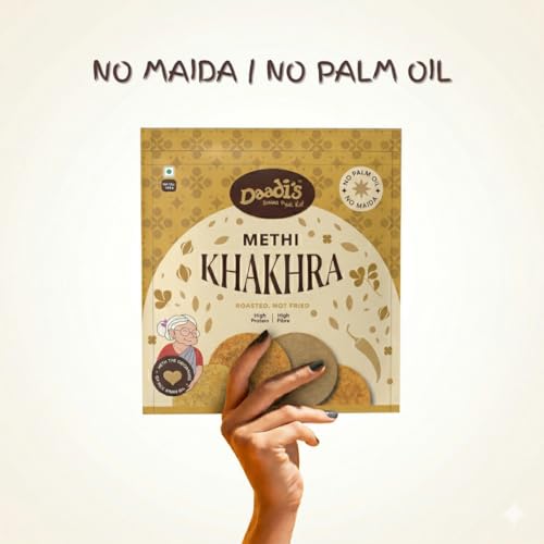Image of Daadi's Crisp Wheat Methi Khakhra 180g each (Pack of 3)