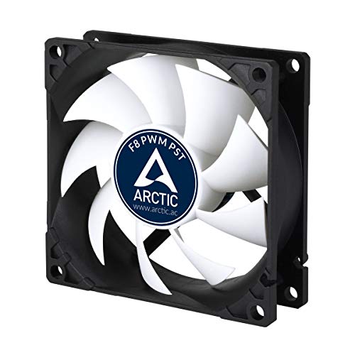 ARCTIC F8 PWM PST- 80 mm PWM PST Case Fan with PWM Sharing Technology (PST), Very Quiet Motor, Computer, Fan Speed: 300-2000 RPM - Black/White