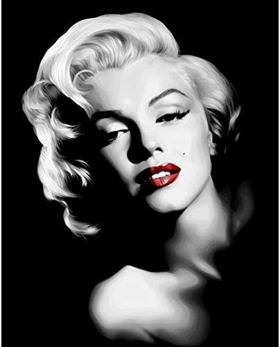 5D DIY Diamond Painting Cross Stitch Diamond Embroidery Mosaic Diamond Wall Painting Sexy Marilyn Monroe, 11.8 x 15.8 Inches (30x40cm)