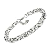 SAGA GIOIELLI® Bracciale Uomo A Catena In Acciaio Inox Lunghezza 19,5 + 5 cm...