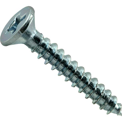 Tornillos para madera Hard-to-Find Fastener, Phillips, cabeza plana, tamaño 6 x 7/8, paquete de 100, zinc miniatura 1