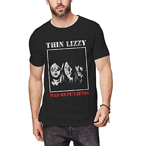 Image of Thin Lizzy Bad Reputation Official Tee T-Shirt Mens Unisex (Small) Black
