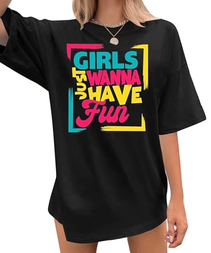 VVNTY Womens 80s Oversized T - Shirts Retro and Loose-Fitting 80s-Style Top for Women