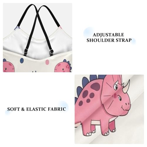 Girls Swimming Suits Beach Swimsuit Girls 3-10 Y with Adjustable Shoulder Strap, Cute Pink Cartoon Dinosaurs3