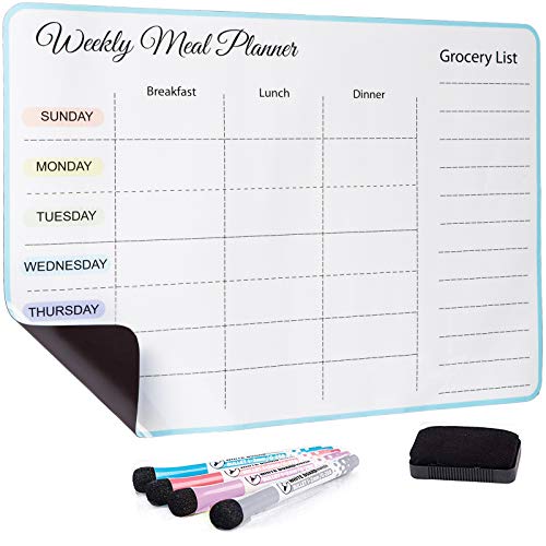 Taka'S Box Lunch Menu: Ultimate Weekly Meal Planner and Grocery List 2 15x11 inch Menu Board for Kitchen - Weekly Meal Planner Magnetic - Weekly Menu Board - Meal Plan - Menu Planner for Fridge - Fridge Menu Magnet