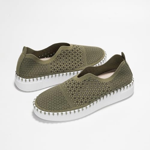 Image of Project Cloud Platform Sneakers for Women - Leather Insole Loafers for Women with Memory Foam - Casual Slip On Womens Loafers with Flexible Outsole (Aster)