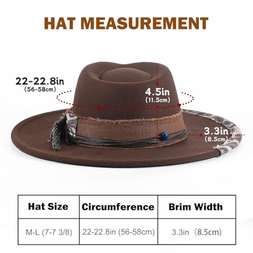 Sombrero Fedora Brim Retro Western Unisex Camel miniatura 4