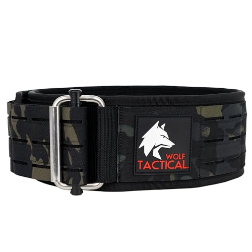 Wolf Tactical Men’s Weight Lifting Belt - Powerlifting, Deadlift, Squats, Black Camo