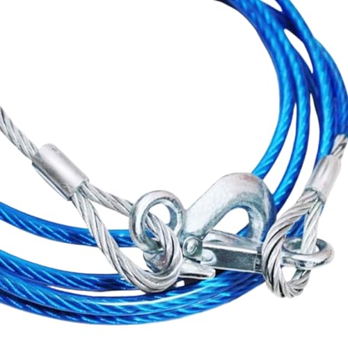 Image of JAGGER JAG301 Universal 4 Meter Stainless Steel Wire Car Towing Cable /Towing Rope for All Cars /Vehicals with Both Side Hooks, Tow Capacity (5 TON)