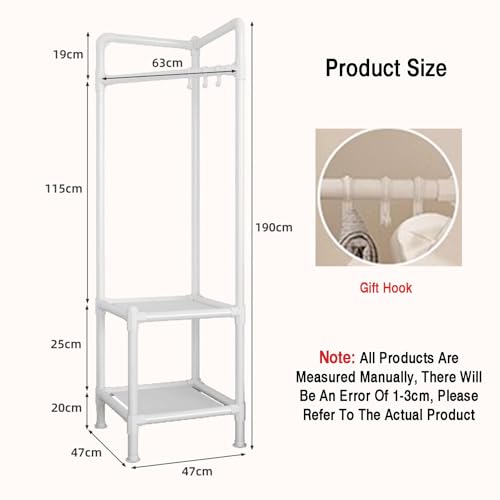 Porte-vêtements d'angle robuste en aluminium blanc pour petits espaces encombrés
