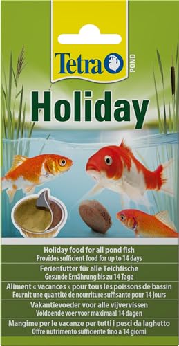Tetra Pond Holiday, Comida de vacaciones para todos los peces de estanque, nutrición sana hasta 14 días, 1 x bloque de comida en gel, 98 g