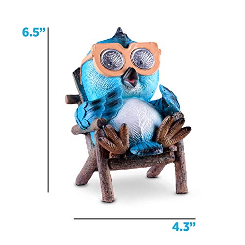 Owl Solar Garden Decorations Figurine | Outdoor Led Decor Figure | Light Up Decorative Statue Accents For Yard, Patio, Lawn, Or Deck | Weather Resistant | Great Housewarming Gift Idea (Blue - 2 Pack) #TOP4