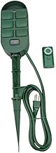 Woods 59785WD 6-Outlet Yard Stake Timer with Photocell and Wireless Remote Control (Green) - coolthings.us