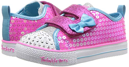 Skechers Kids Girls Twinkle Toes Shuffle Lite-Mini Mermaid Sneaker, Hot Pink/Multi, 8 Toddler #TOP6