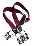 tirantes anchos BESTRAPS® - Tirantes Hombre Vintage Sólido Elegante Tamaño ajustable Modelo 6 clips (Burdeos)