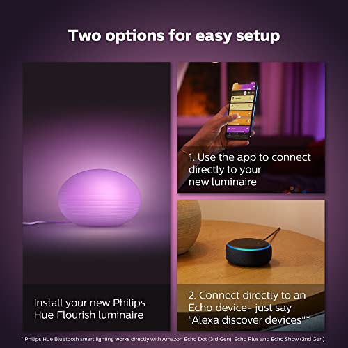 Philips Hue Flourish Table Lamp Led (Bluetooth Version, Compatible With Alexa, Google Assistant), White #TOP6