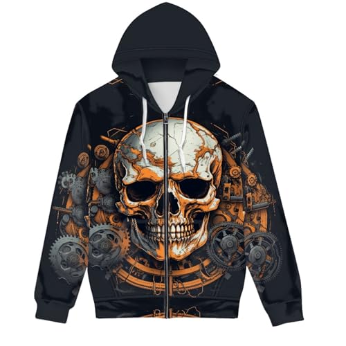 Mens Plus Size 3D Animal Printed Long Sleeve Front Zip Up Hoodie Pullover