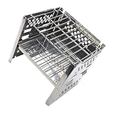 GALPADA Outdoor Camping Grill aus Edelstahl Klappbarer Holzkohlegrill mit Verstellbarem Rost Tragbarer Grillherd für Picknick und Garten