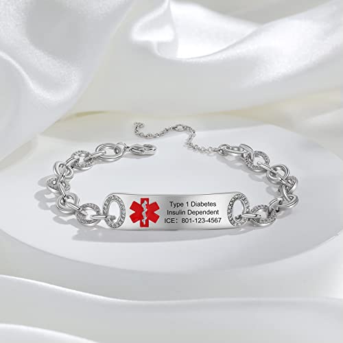 OPALSTOCK Personalized Silicone Medical Adjustable Sport Emergency ID Bracelets - Engraving, 9 Inches, Waterproof, ID Alert Bracelets for Men & Women3