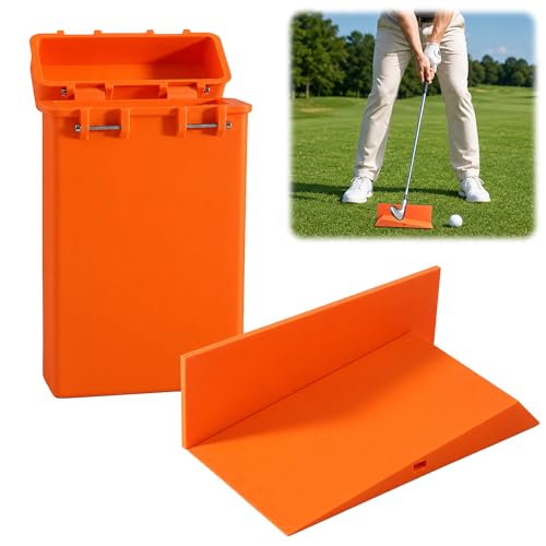 ZOYACREATE Golf Strike Trainer Aid Impact Wedge with Guide Wall Swing Path