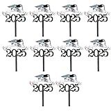 卒業ケーキトッパー メタリックバチェラーハットケーキデコレーション デザートテーブルセッティング用 卒業パーティー用品 10個