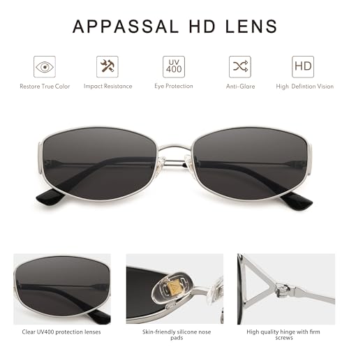 Retro Oval Sunglasses For Women Men Hexagonal Rectangle Metal Frame Sun Glasses AP3625